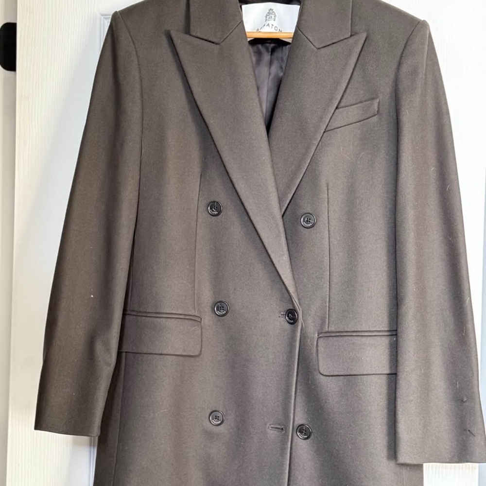 Babaton Double Breasted Taupe Car Coat